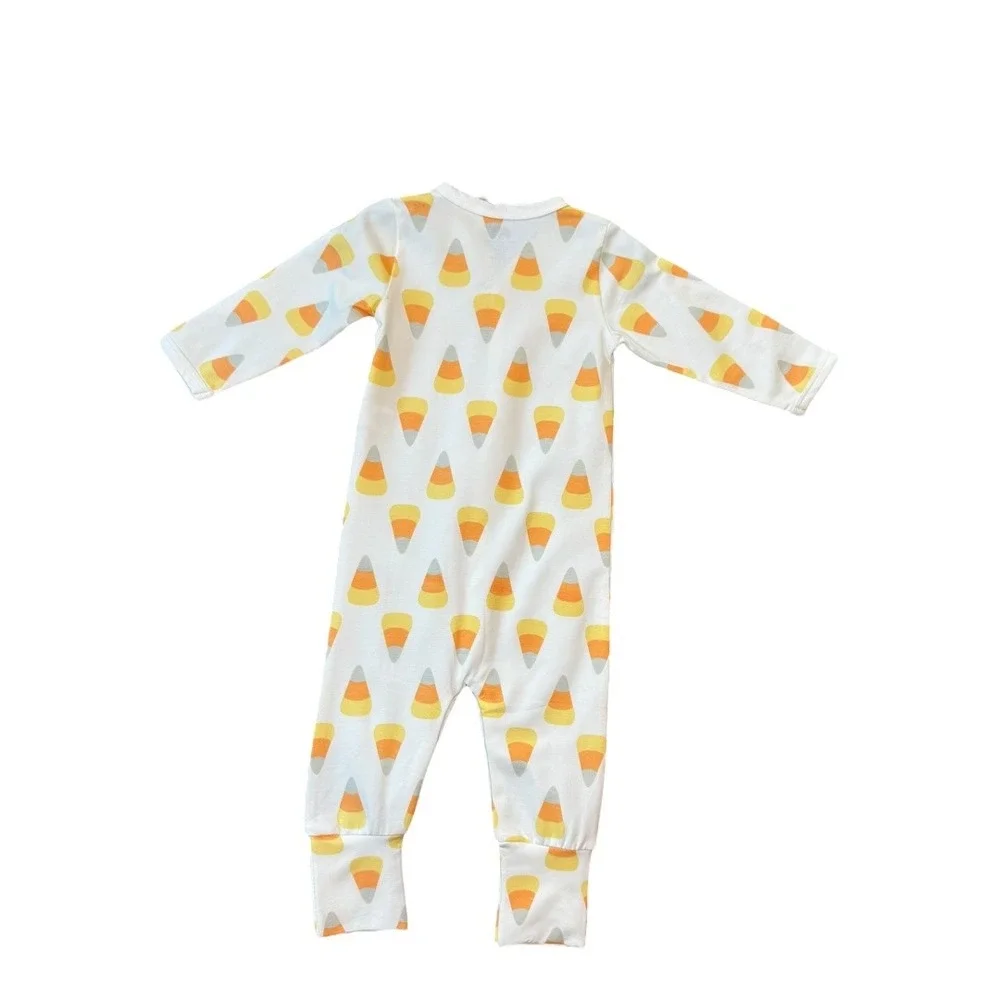 Monica and‎ Andy Baby 3-6M Candy Corn Print Organic Cotton Sleeper Halloween